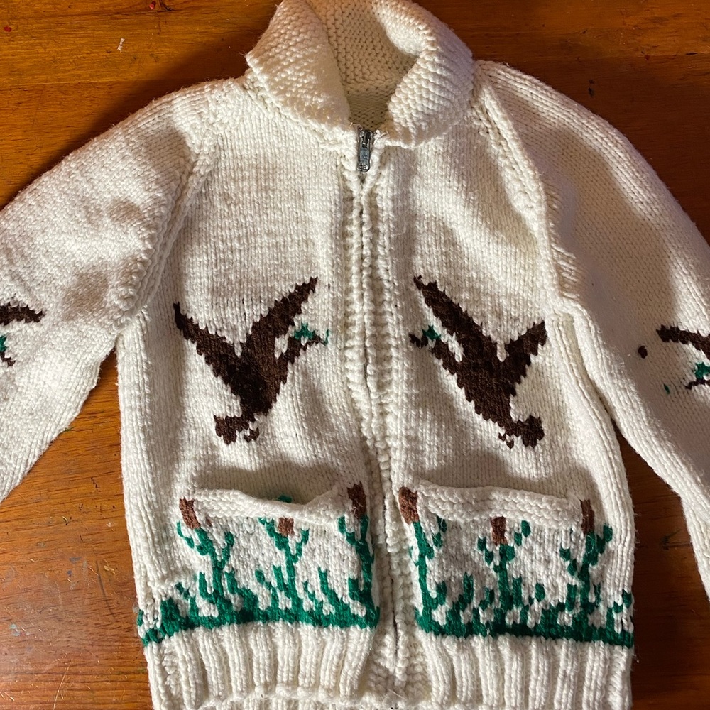 Gorgeous hand knit woodland wool cardigan